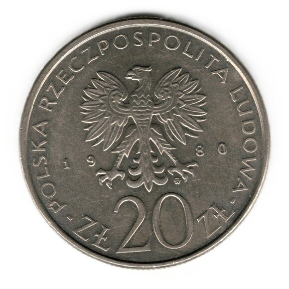 1980 Poland 20 zlotych Olimpics coin - Picture 2 of 2